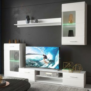 Σύνθετο σαλονιού Saleto λευκό 230.2x39.6x202.4εκ