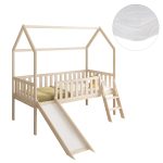 ΚΡΕΒΑΤΙ ΠΑΙΔΙΚΟ ΤΣΟΥΛΗΘΡΑ PHYLLIS ΠΕΥΚΟ ΣΕ ΦΥΣΙΚΟ--ΜΕ ΣΤΡΩΜΑ 90x190εκ