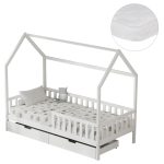 ΚΡΕΒΑΤΙ ΠΑΙΔΙΚΟ ΜΕ ΣΥΡΤΑΡΙΑ PHYLLIS ΞΥΛΟ ΠΕΥΚΟΥ ΛΕΥΚΟ--ΜΕ ΣΤΡΩΜΑ 90x190εκ