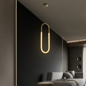 kelvo® GLOW KLV- Κρεμαστό Φωτιστικό Οροφής LED 18W 1800lm 360° AC 220-240V IP20 Ρυθμιζόμενο Λευκό CCT με On/Off 2700K/4500K/6000K - Lumileds SMD Chip - Χρυσό Πλατίνα - Μ20 x Π2.5 x Υ60cm