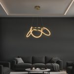 kelvo® GLOW KLV- Κρεμαστό Φωτιστικό Οροφής LED 36W 3600lm 360° AC 220-240V IP20 Ρυθμιζόμενο Λευκό CCT με Χειριστήριο από 2700K έως 6000K Dimmable - Lumileds SMD Chip - Χρυσό Πλατίνα - Μ70 x Π70 x Υ40cm