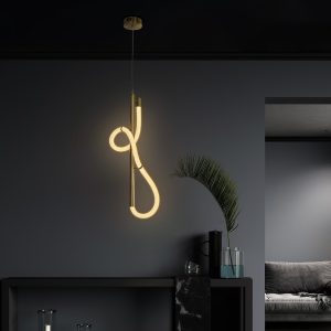 kelvo® GLOW KLV- Κρεμαστό Φωτιστικό Οροφής LED 24W 2400lm 360° AC 220-240V IP20 Ρυθμιζόμενο Λευκό CCT με On/Off 2700K/4500K/6000K - Lumileds SMD Chip - Χρυσό Πλατίνα - Μ30 x Π17 x Υ66cm