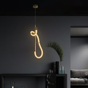 kelvo® GLOW KLV- Κρεμαστό Φωτιστικό Οροφής LED 24W 2400lm 360° AC 220-240V IP20 Ρυθμιζόμενο Λευκό CCT με On/Off 2700K/4500K/6000K - Lumileds SMD Chip - Χρυσό Πλατίνα - Μ24 x Π10 x Υ62cm