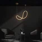 kelvo® GLOW KLV- Κρεμαστό Φωτιστικό Οροφής LED 34W 3400lm 360° AC 220-240V IP20 Ρυθμιζόμενο Λευκό CCT με Χειριστήριο από 2700K έως 6000K Dimmable - Lumileds SMD Chip - Χρυσό Πλατίνα - Μ20 x Π35 x Υ120cm