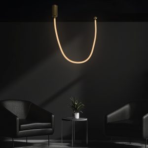 kelvo® GLOW KLV- Κρεμαστό Φωτιστικό Οροφής LED 27W 2700lm 360° AC 220-240V IP20 Ρυθμιζόμενο Λευκό CCT με Χειριστήριο από 2700K έως 6000K Dimmable - Lumileds SMD Chip - Χρυσό Πλατίνα - Μ90 x Π9 x Υ95cm