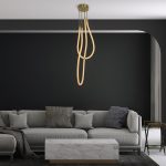 kelvo® GLOW KLV- Φωτιστικό Οροφής LED 42W 4200lm 360° AC 220-240V IP20 Ρυθμιζόμενο Λευκό CCT με Χειριστήριο από 2700K έως 6000K Dimmable - Lumileds SMD Chip - Χρυσό Πλατίνα - Μ50 x Π50 x Υ70cm