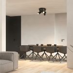 kelvo® SPOTA KLV- Κινούμενο Φωτιστικό Σποτ Οροφής για 3 Λάμπες MR16 με Ντουί GU10 AC 220-240V IP20 - Μαύρο Ματ - Μ19 x Π19 x Υ14cm