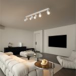 kelvo® SPOTA KLV- Κινούμενο Φωτιστικό Σποτ Οροφής για 5 Λάμπες MR16 με Ντουί GU10 AC 220-240V IP20 - Λευκό Ματ - Μ79.5 x Π6.3 x Υ14cm