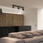 kelvo® SPOTA KLV- Κινούμενο Φωτιστικό Σποτ Οροφής για 3 Λάμπες MR16 με Ντουί GU10 AC 220-240V IP20 - Μαύρο Ματ - Μ48 x Π6.2 x Υ14cm