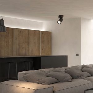 kelvo® SPOTA KLV- Κινούμενο Φωτιστικό Σποτ Οροφής για Λάμπα MR16 με Ντουί GU10 AC 220-240V IP20 - Μαύρο Ματ - Μ7 x Π6 x Υ14cm