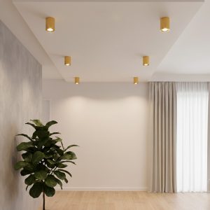 kelvo® AKIRA KLV- Κινούμενο Φωτιστικό Downlight Σποτ για Λάμπα MR16 με Ντουί GU10 AC 220-240V IP20 - Χρυσό Βούρτσας - Μ8 x Π8 x Υ10cm