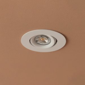 kelvo® OMEGA KLV- Χωνευτό Κινούμενο Φωτιστικό Downlight Σποτ για Λάμπα MR16 με Ντουί GU10 AC 220-240V IP20 - Λευκό Ματ - Μ10.5 x Π10.5 x Υ2.2cm / Q7.5cm