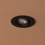 kelvo® OMEGA KLV- Χωνευτό Κινούμενο Φωτιστικό Downlight Σποτ για Λάμπα MR16 με Ντουί GU10 AC 220-240V IP20 - Μαύρο Ματ - Μ10.5 x Π10.5 x Υ2.2cm / Q7.5cm
