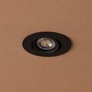 kelvo® OMEGA KLV- Χωνευτό Κινούμενο Φωτιστικό Downlight Σποτ για Λάμπα MR16 με Ντουί GU10 AC 220-240V IP20 - Μαύρο Ματ - Μ10.5 x Π10.5 x Υ2.2cm / Q7.5cm