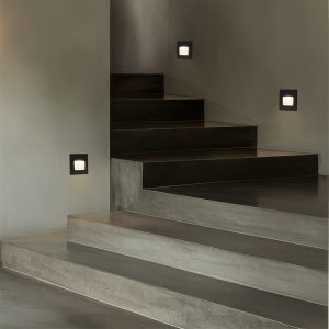 kelvo® STEPART KLV- Χωνευτό Φωτιστικό Σκαλοπατιού / Διαδρόμου LED 3W 375lm 45° AC 220-240V Αδιάβροχο IP65 Θερμό Λευκό 2700K - Lumileds SMD Chip & TÜV SÜD Driver - Μαύρο Ματ - Μ8.5 x Π5 x Υ8.5cm / Q6.7 x 6.7cm