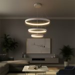 kelvo® NEMESIS KLV- Κρεμαστό Φωτιστικό Οροφής LED 100W 10000lm 180° AC 220-240V IP20 Ρυθμιζόμενο Λευκό CCT με Χειριστήριο από 2700K έως 6000K Dimmable - Lumileds SMD Chip - Λευκό Ματ - Μ60 x Π60 x Υ60cm