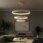 kelvo® NEMESIS KLV- Κρεμαστό Φωτιστικό Οροφής LED 120W 12000lm 180° AC 220-240V IP20 Ρυθμιζόμενο Λευκό CCT με Χειριστήριο από 2700K έως 6000K Dimmable - Lumileds SMD Chip - Λευκό Ματ - Μ80 x Π80 x Υ80cm