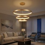 kelvo® Κρεμαστό Φωτιστικό Οροφής LED 120W 12000lm Χρυσό Πλατίνα