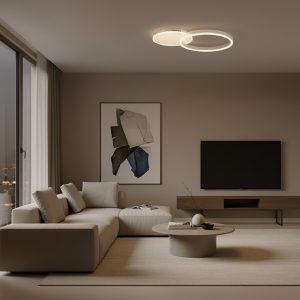 kelvo® VENOM KLV- Φωτιστικό Οροφής LED 45W 4500lm 360° AC 220-240V IP20 Ρυθμιζόμενο Λευκό CCT με Χειριστήριο από 2700K έως 6000K Dimmable - Lumileds SMD Chip - Λευκό Ματ - Μ60 x Π40 x Υ7.5cm