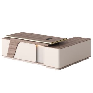 ΓΡΑΦΕΙΟ ΑΡΙΣΤΕΡΗ ΓΩΝΙΑ SUPERON ΜΕΛΑΜΙΝΗ ΦΥΣΙΚΟ-ΜΠΕΖ--LED ΦΩΤΙΣΜΟΣ 240x180x76Υεκ