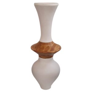 ΔΙΑΚΟΣΜΗΤΙΚΟ ΒΑΖΟ ΔΑΠΕΔΟΥ NEBULA CEMENT ΛΕΥΚΟ--ΞΥΛΟ ΤΕΑΚ Φ45x120Υεκ