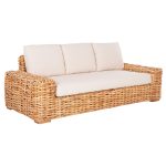 ΚΑΝΑΠΕΣ ΤΡΙΘΕΣΙΟΣ ΕΞ.ΧΩΡΟΥ TROPEL ΞΥΛΟ MANGO-RATTAN ΦΥΣΙΚΟ-ΛΕΥΚΑ ΜΑΞΙΛΑΡΙΑ 216x88x85Υεκ