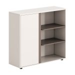 ΝΤΟΥΛΑΠΙ/ΒΙΒΛΙΟΘΗΚΗ NEWLINE ΜΕΛΑΜΙΝΗ ΛΕΥΚΗ & ΑΝΟΙΧΤΟ ΚΑΦΕ 120x40x110Υεκ.