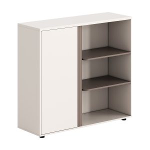 ΝΤΟΥΛΑΠΙ/ΒΙΒΛΙΟΘΗΚΗ NEWLINE ΜΕΛΑΜΙΝΗ ΛΕΥΚΗ & ΑΝΟΙΧΤΟ ΚΑΦΕ 120x40x110Υεκ.