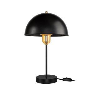 GAZETA Μοντέρνο Επιτραπέζιο Φωτιστικό Πορτατίφ με Ντουί 1 x E27 AC 220-240V IP20 - Μαύρο & Χρυσό - Μ25 x Π25 x Υ39cm