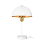 GAZETA Μοντέρνο Επιτραπέζιο Φωτιστικό Πορτατίφ με Ντουί 1 x E27 AC 220-240V IP20 - Λευκό & Χρυσό - Μ25 x Π25 x Υ39cm