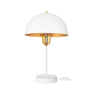 GAZETA Μοντέρνο Επιτραπέζιο Φωτιστικό Πορτατίφ με Ντουί 1 x E27 AC 220-240V IP20 - Λευκό & Χρυσό - Μ25 x Π25 x Υ39cm