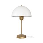 GAZETA Μοντέρνο Επιτραπέζιο Φωτιστικό Πορτατίφ με Ντουί 1 x E27 AC 220-240V IP20 - Λευκό & Μπρονζέ - Μ25 x Π25 x Υ39cm