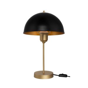 GAZETA Μοντέρνο Επιτραπέζιο Φωτιστικό Πορτατίφ με Ντουί 1 x E27 AC 220-240V IP20 - Μαύρο & Χρυσό - Μ25 x Π25 x Υ39cm