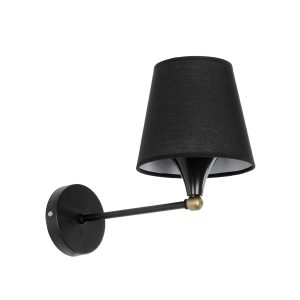 BLAKI Μοντέρνο Φωτιστικό Τοίχου - Απλίκα με Ντουί 1 x E27 AC 220-240V IP20 - Μαύρο - Μ40 x Π15 x Υ20cm