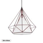 KAIRI Μοντέρνο Κρεμαστό Φωτιστικό Οροφής με Ντουί 1 x E27 AC 220-240V IP20 - Χάλκινο & Λευκό - Μ38 x Π38 x Y38cm