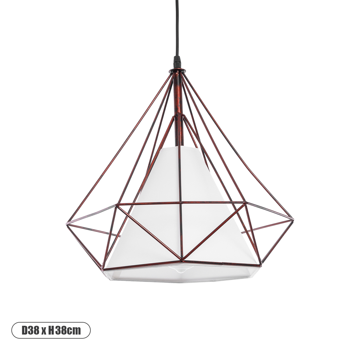 KAIRI Μοντέρνο Κρεμαστό Φωτιστικό Οροφής με Ντουί 1 x E27 AC 220-240V IP20 - Χάλκινο & Λευκό - Μ38 x Π38 x Y38cm