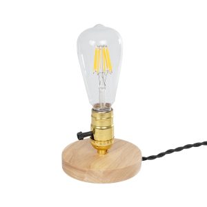 NOX Μοντέρνο Επιτραπέζιο Φωτιστικό Πορτατίφ με Ντουί 1 x E27 AC 220-240V IP20 - Μπεζ & Χρυσό - Μ12 x Π12 x Υ9cm