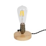 NOX Μοντέρνο Επιτραπέζιο Φωτιστικό Πορτατίφ με Ντουί 1 x E27 AC 220-240V IP20 - Μπεζ & Μπρούτζινο - Μ12 x Π12 x Υ9cm