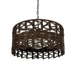 VERA Boho Κρεμαστό Φωτιστικό Οροφής με Ντουί 1 x E27 AC 220-240V IP20 - Καφέ - Μ50 x Π50 x Υ25cm