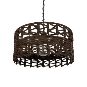 VERA Boho Κρεμαστό Φωτιστικό Οροφής με Ντουί 1 x E27 AC 220-240V IP20 - Καφέ - Μ50 x Π50 x Υ25cm