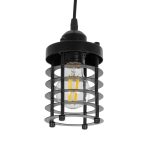 DARSEY Vintage Κρεμαστό Φωτιστικό Οροφής με Ντουί 1 x E27 AC 220-240V IP20 - Μαύρο - Μ10 x Π10 x Υ19cm