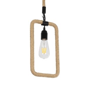 MALVERN Vintage Κρεμαστό Φωτιστικό Οροφής με Ντουί 1 x E27 AC 220-240V IP20 - Μαύρο & Μπεζ - Μ18.5 x Π4 x Υ41.5cm