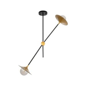 JOLIET Μοντέρνο Φωτιστικό Οροφής με Ντουί 2 x G9 AC 220-240V IP20 - Μαύρο & Χρυσό - Μ93 x Π20 x Υ106cm