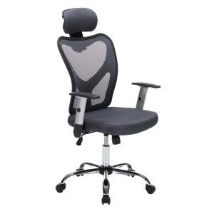 ΚΑΡΕΚΛΑ ΓΡΑΦΕΙΟΥ CUORE ΜΑΥΡΟΣ ΣΚΕΛΕΤΟΣ-ΓΚΡΙ MESH 63x61x125Υεκ