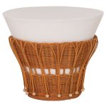 ΤΡΑΠΕΖΙ ΒΟΗΘΗΤΙΚΟ PERRAL FIBER CEMENT ΛΕΥΚΟ-ΦΥΣΙΚΟ RATTAN