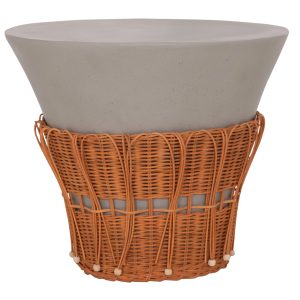 ΤΡΑΠΕΖΙ ΣΑΛΟΝΙΟΥ PERRaL .03L FIBER CEMENT ΓΚΡΙ ΦΥΣΙΚΟ RaTTAN