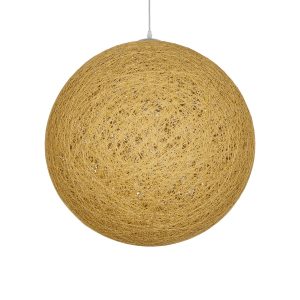 OCEANA Boho Κρεμαστό Φωτιστικό Οροφής με Ντουί 1 x E27 AC 220-240V IP20 - Μπεζ & Χρυσό - Μ60 x Π60 x Υ60cm