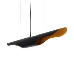 ESTERINA Μοντέρνο Κρεμαστό Φωτιστικό Οροφής με Ντουί 2 x E27 AC 220-240V IP20 - Μαύρο & Χρυσό - Μ100 x Π10 x Y10cm