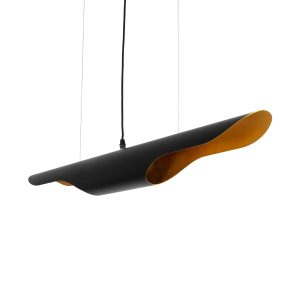 ESTERINA Μοντέρνο Κρεμαστό Φωτιστικό Οροφής με Ντουί 2 x E27 AC 220-240V IP20 - Μαύρο & Χρυσό - Μ100 x Π10 x Y10cm