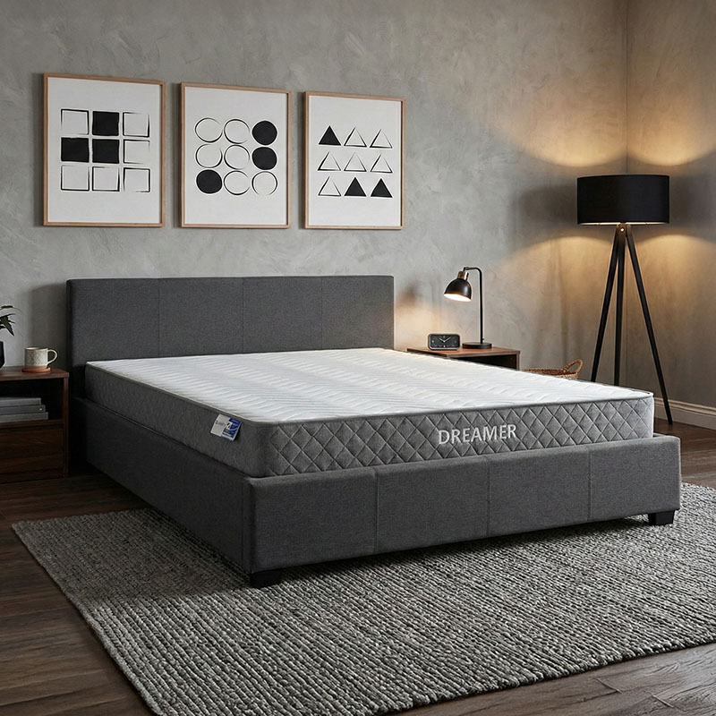 Κρεβάτι με στρώμα και αποθηκευτικό χώρο 160x200εκ ανθρακί